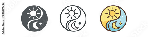 mindfulness sun and moon balance minimal shape