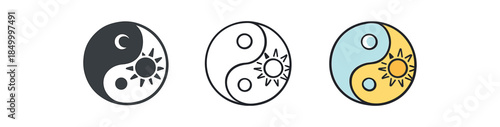 mindfulness sun and moon balance minimal shape
