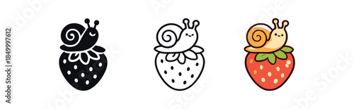 snail small snail on top of strawberry fruit