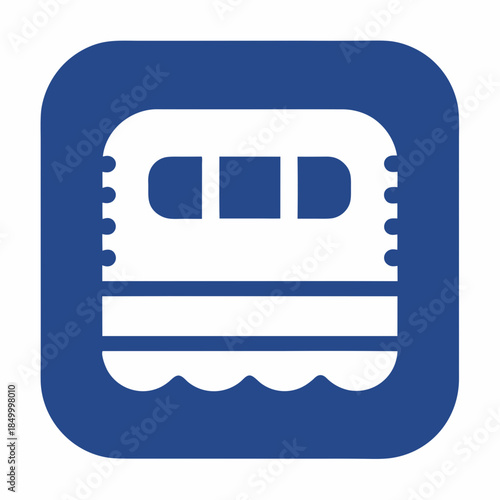 Vintage audio cassette tape icon isolated on a blue background