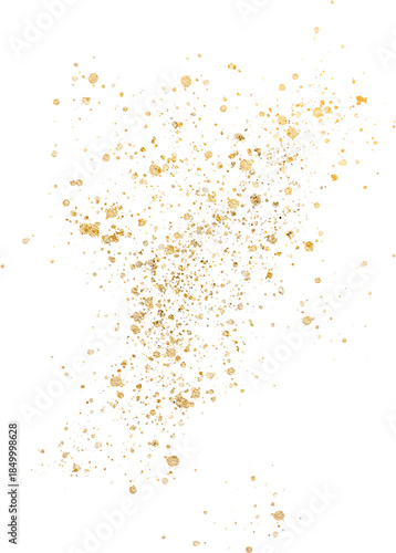 Gold glitter powder splash Abstract golden glitter lights floating Gold shimmering light bokeh abstract particles