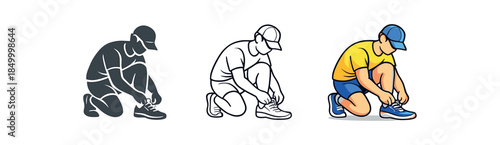 morning routine person tying sneakers ready to jog