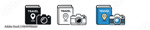 minimal travel travel guidebook and camera side by side