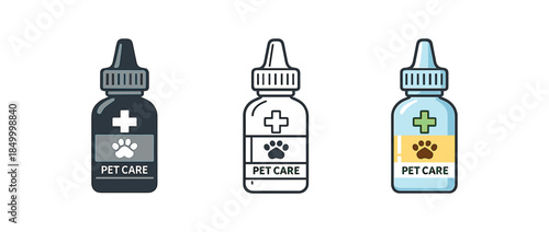 veterinary first aid eye drops bottle labeled pet care minimal