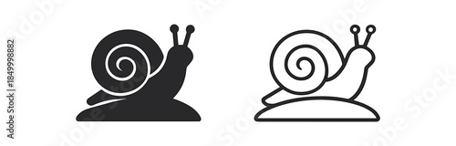 snail snail on tiny hill sunrise background