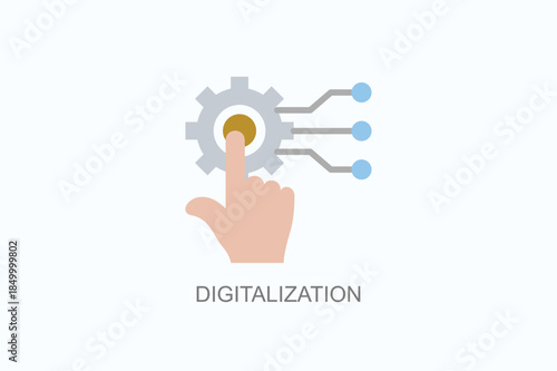 Digitalization Icon Or Logo Isolated Vector Illustration