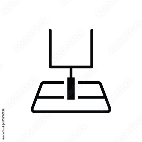 Minimalist illustration of an American football goalpost against a white background.