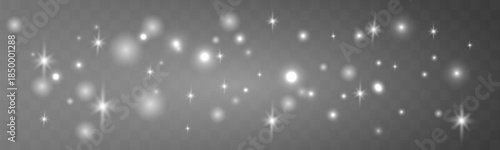 White luminous dust sparkles calmly in the air. Subtle shimmering powder enhances winter elegance. Perfect for clean Christmas designs and overlays vector