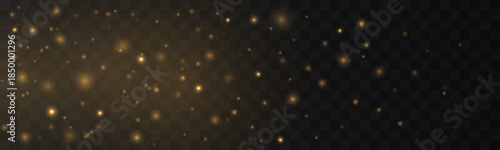Clean golden dust sparkles softly with radiant highlights. Airy powder adds calm luxury and festive elegance. Ideal overlay for cards, banners, and holiday compositions vector
