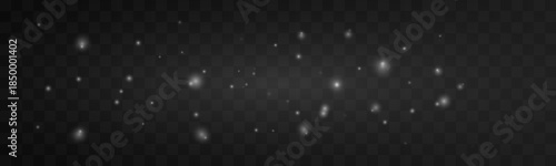 White powder dust floats softly across the background. Subtle sparkling bokeh creates an elegant winter glow. Ideal for minimal holiday designs and overlays vector