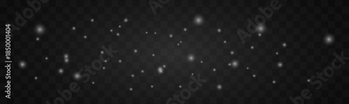 White glowing dust creates a gentle snowy effect. Shimmering powder fills the space with light and softness. Perfect for Christmas overlays and elegant compositions vector