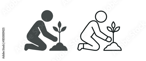 eco lifestyle person planting tree