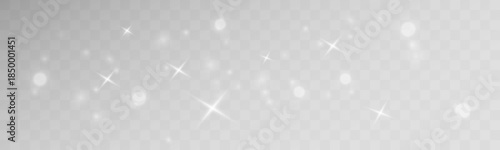 White dust sparkles softly with glowing bokeh particles. Light festive powder floats in the air creating a clean magical effect. Perfect overlay for winter and holiday designs vector