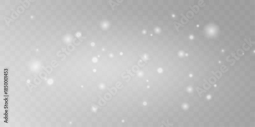 White dust sparkles gently with soft glowing particles. Airy powder floats gracefully adding a magical winter touch. Perfect overlay for festive cards and banners vector