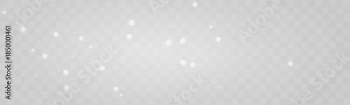 White glowing dust spreads gently with delicate bokeh. Tiny particles create magical winter charm and calm. Perfect overlay for elegant holiday and seasonal designs vector