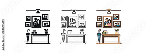 family life family photo with frames hallway