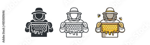 beekeeping beekeeper holding honey frame with honey dripping softly