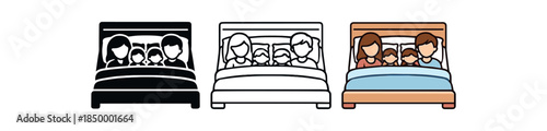 family life shared family bed with two small pillows middle