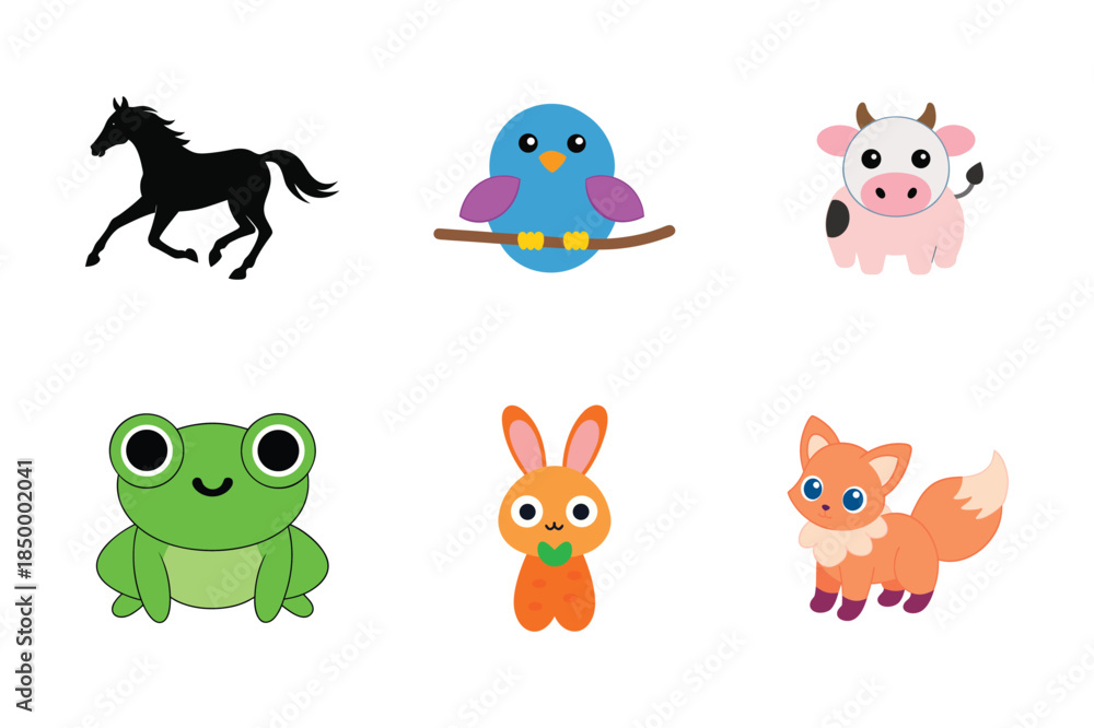 Naklejka premium set of funny animals