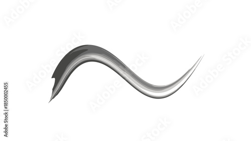 Silver Metallic SShaped Object with Shiny Surface.