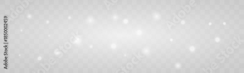 White luminous dust drifts softly across the background. Tiny sparkling particles create calm magical effects. Perfect for minimal holiday and winter overlays vector