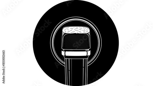 Simple Black and White Light Bulb Icon.