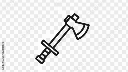 Simple Black Axe Illustration Design Element.
