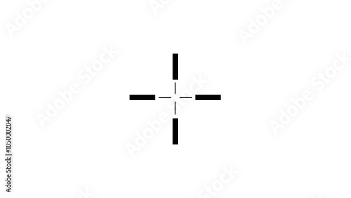 Simple Black Cross Symbol on White.