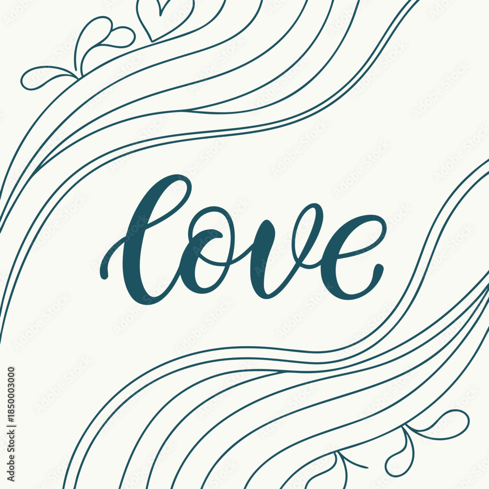 Obraz premium Abstract Wave Lines Subtly Forming The Word Love (1)
