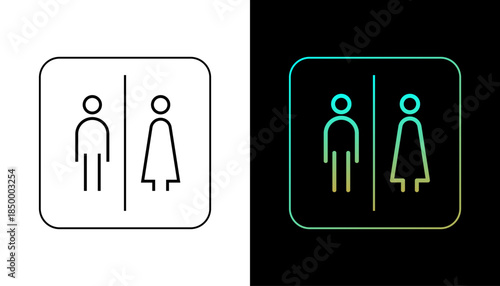 Modern Restroom Icons Male and Female Toilet Symbol Vector