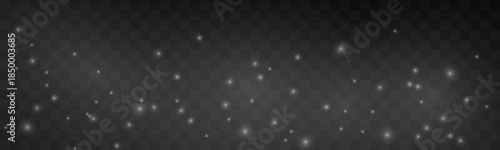 Soft white dust sparkles with delicate shimmering bokeh. Light particles create a serene festive feeling. Perfect overlay for Christmas and winter compositions vector