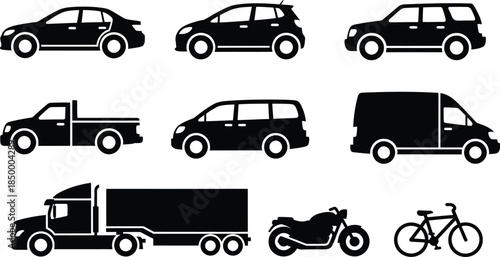 transportation icons set