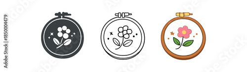 hobby embroidery hoop with simple flower pattern