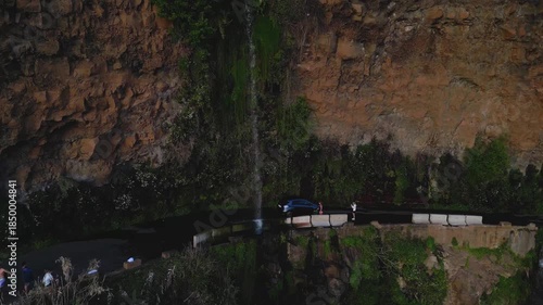 Train journey along the scenic coastal cliffs at sunset, showcasing the beauty of nature and engineering.