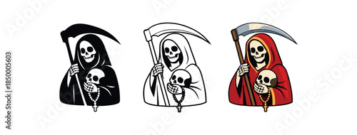 santa muerte santa muerte scythe leaning against candlelit