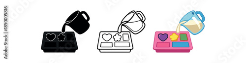 hobby scented soap making mold with jug of melted soap