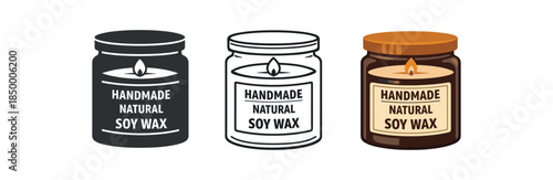candle making candle jar with label reading handmade natural soy wax