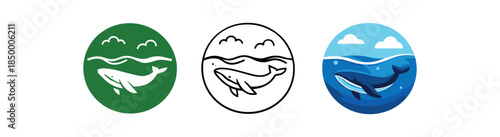 green planet whale swimming unpolluted blue sea