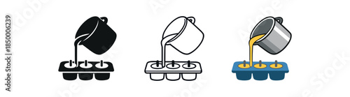 candle making pot of melted wax being poured into mold with steady stream