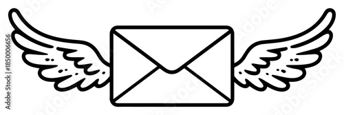 flying mail envelope icon set