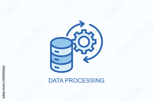 Data Processing Icon Or Logo Isolated Vector Illustration