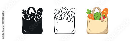 eco daily habit cloth grocery bag with vegetables inside