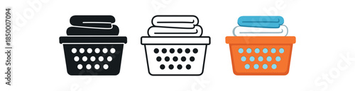 home cleaning routine laundry basket with folded towels on top