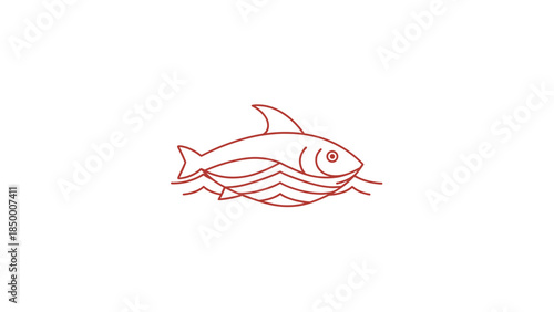 Simple Line Drawing of a Fish.