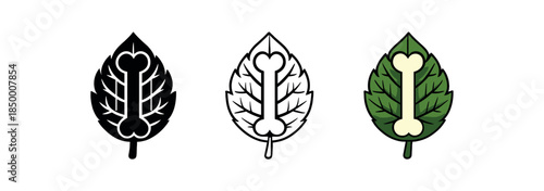 dark nature skeleton leaf and bone combined symbol