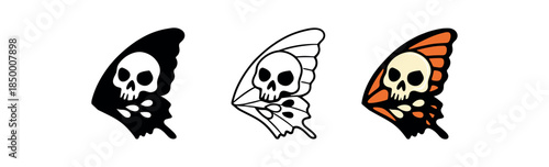 dark nature butterfly wing with skull marking pattern