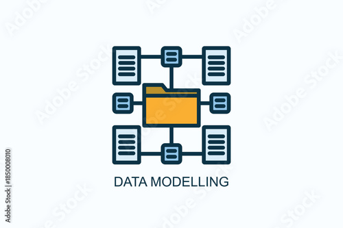 Data Modelling Icon Or Logo Isolated Vector Illustration