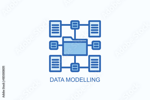 Data Modelling Icon Or Logo Isolated Vector Illustration