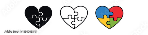 neurodiversity puzzle heart symbol empathy and understanding of diverse minds