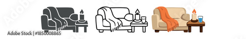 zero contain evening routine cozy sofa corner with blanket candle and glass of water